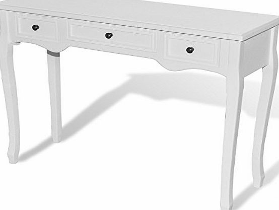 vidaXL White Dressing Console Table with Three Drawers