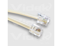 VIDEK 4 POLE RJ11 Male to Male Modular Cable 15Mtr