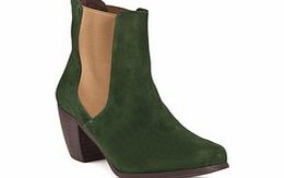 Vienty Green suede cowboy ankle boots