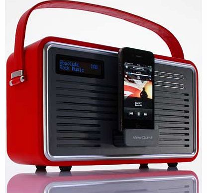 Retro DAB Radio with iPhone Dock - Red