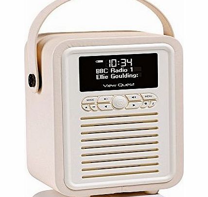 Retro Mini DAB+ Radio and Bluetooth Speaker - Cream - Digital DAB amp; DAB+ Radio Reception or Analogue FM Radio Reception - Bluetooth Connection for Android, Blackberry, iOS, Windows or a