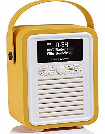Retro Mini DAB+ Radio and Bluetooth Speaker - Mustard - Digital DAB amp; DAB+ Radio Reception or Analogue FM Radio Reception - Bluetooth Connection for Android, Blackberry, iOS, Windows or