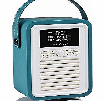 View Quest Retro Mini DAB  Radio and Bluetooth Speaker - Teal - Digital DAB amp; DAB  Radio Reception or Analogue FM Radio Reception - Bluetooth Connection for Android, Blackberry, iOS, Windows or an