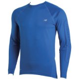 NEW BALANCE Semi-Fitted Jacquard Mens Long Sleeve , XL, LIME PUNCH