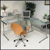 Viking Contemporary L-Shaped Glass Work Desk