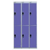 Nest Of Three 2-Door Lockers-Grey With Blue Doors