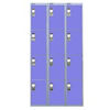 Nest Of Three 3-Door Lockers-Grey With Blue Doors