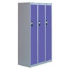 Nest Of Three Single-Door Lockers-Grey With Blue