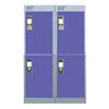Viking Nest Of Two 4-Door Lockers-Grey With Blue Doors