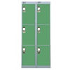 Nest Of Two 6-Door Lockers-Grey With Green Doors