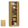 Viking Scandinavian Real Wood Veneer Corner Bookcase-Oak