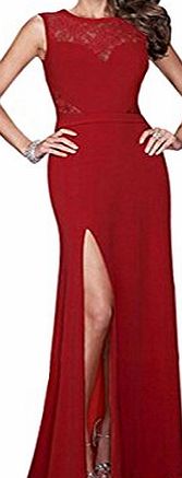 Vililye Ladies Fishtail Trumpt Formal French Vintage Lace Wedding Red Gown Party Dress