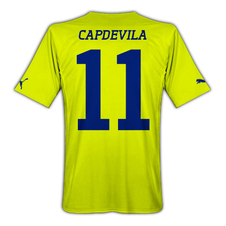 Villareal Puma 2010-11 Villarreal Puma Home Shirt (Capdevila 11)