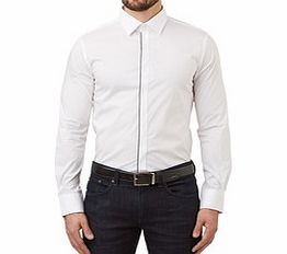 White and black cotton mix shirt