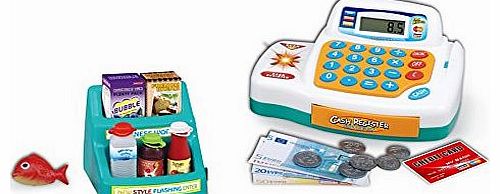 Childrens Kids Supermarket Cash Register Pretend Play Shop Grocery Checkout Till