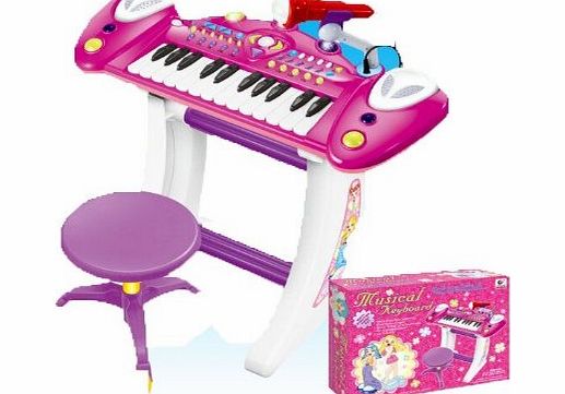 Vinsani Childrens Recording Electronic 36 Key Keyboard Piano With Stand Microphone and Stool