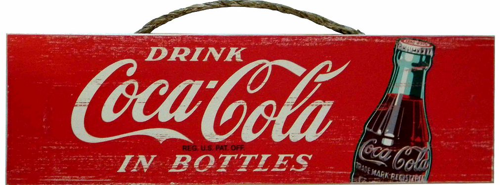 Distressed Drink Coca-Cola Wooden Sign