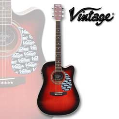 Vintage Electro-Acoustic Guitar VEC500RB