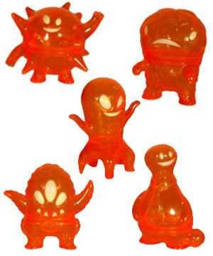 Vinyl Toys Ghostland Kaiju Clear Orange Vinyl Figures - Set
