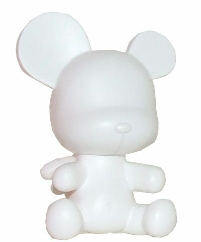 Toy2r 3.5`` Baby Qee DIY Angel Bear White