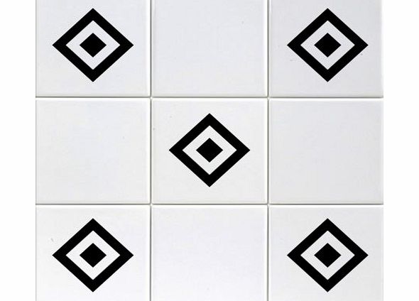 Vinylworld Diamonds (Design 2) Bathroom / Kitchen Tile Sticker Set x36 stickers (BLACK)