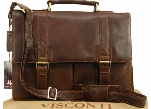 Visconti Vintage Leather Briefcase 