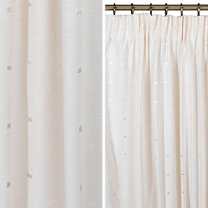 Pencil Pleat Curtains, Ivory, W182cm x D136cm