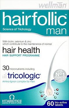 Vitabiotics, 2041[^]10065639 Hairfollic Man 60 Bio-Active Tablets