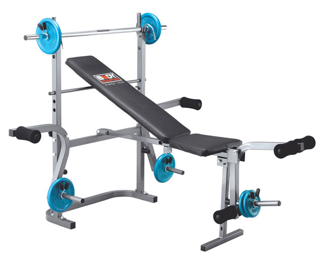 Weight Bench With 27kg Barbell Set Body