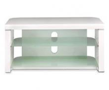 CTV3202W White Stand with Glass Shelves