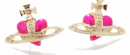 Vivienne Westwood Diamante Heart Stud Earrings