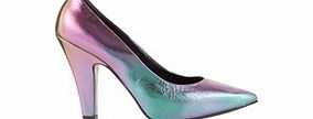 Iridescent leather court shoes