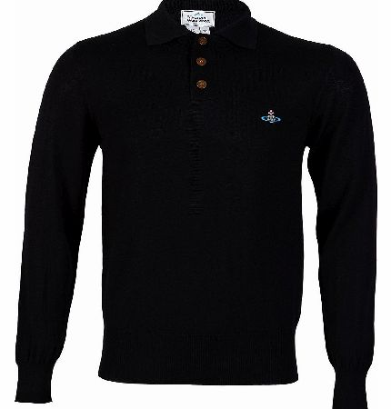 Vivienne Westwood Long Sleeve Knitted Polo Black
