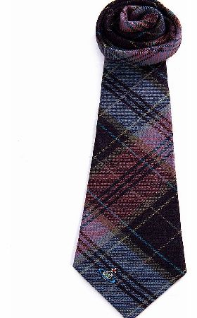 Vivienne Westwood Tartan Print Tie Purple