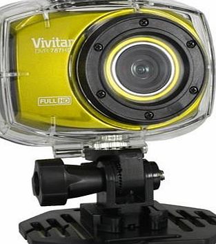 1080p Waterproof Action Camcorder Full HD Vivitar DVR787HD 12.1 Megapixel Digital Camera in Yellow (12.1MP, 4x Zoom, Remote Control Included, 2.4`` Touch Screen, Underwater Casing Tested to 30 Feet)