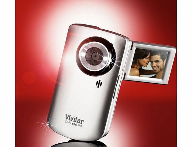 Vivitar DVR 615HD High Definition Digital Camcorder With 2ViewScreen For Self Portraits in Silver
