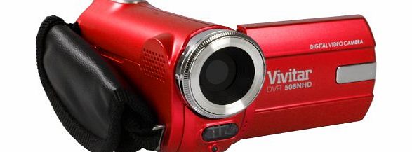 Vivitar Ultra Compact Camcorder Vivitar DVR508NHD 5 Megapixel Digital Video Camcorder / Digital Camera - Red