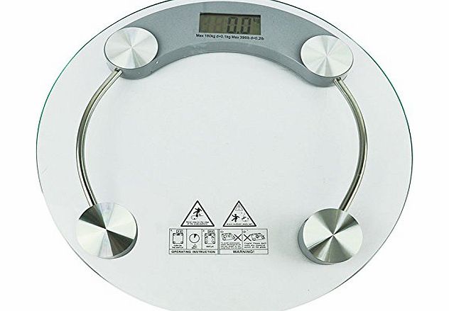 Vivo Round Clear Glass Digital Electronic LCD Bathroom Platform Weighing Body Scales Lose Fat