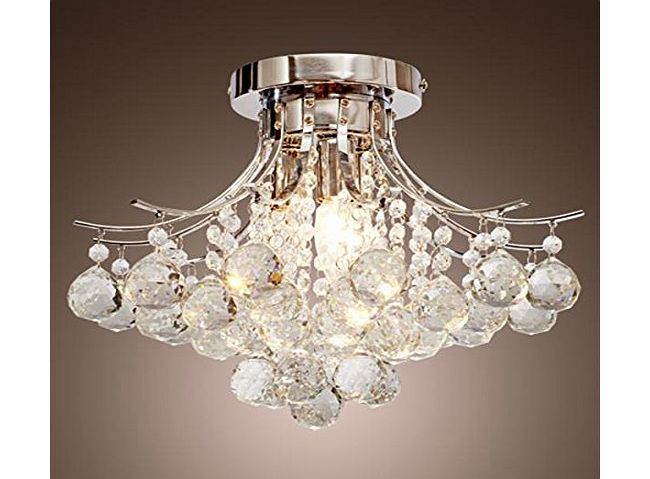 Vivreal Modern Crystal Ball Chandelier Ceiling Light Pendant Lamp Lighting Flush Mount Bedroom Transparent Shade