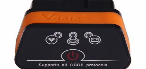 Mini Black ELM327 OBD2 OBDII Wifi Car Auto Diagnostic Interface Scanner (Black and Blue)