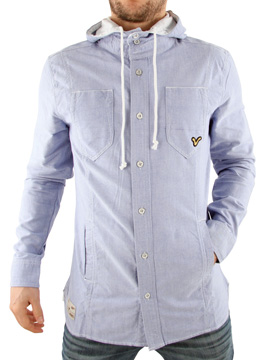 Blue Ollie Chambray Hooded Shirt