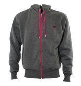 Charcoal Grey and Pink Full Zip Hooded