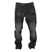 Grey and Black Straight Leg Jeans