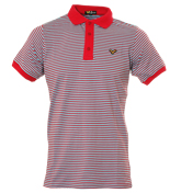 Red and Aqua Stripe Polo Shirt
