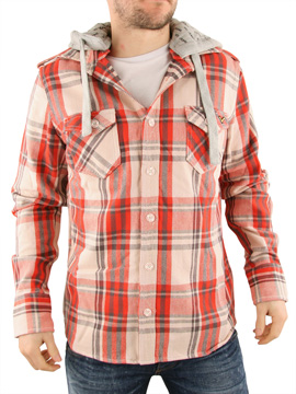 Red Chase Hooded Shirt
