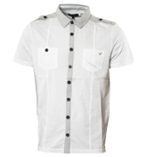 White Full Button Polo Shirt