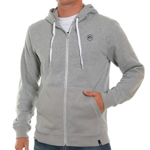 Block Slim Zip hoody - Heather Grey