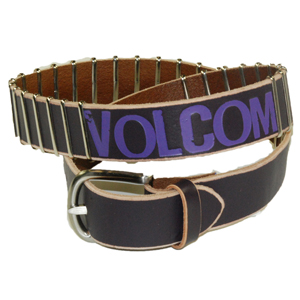 Mens Volcom Bissel Leather Belt. Deep Purple