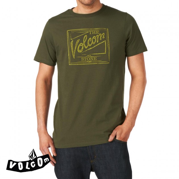 Volcom Mens Volcom Coors Script T-Shirt - Drab Olive
