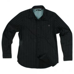 Mens volcom Y Factor Stripe Shirt Black
